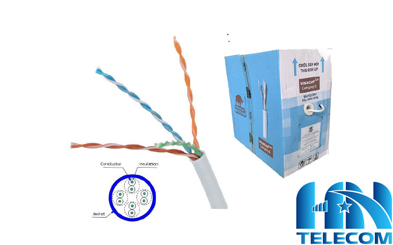 dây cáp mạng cat6 UTP vinacap 4 đôi