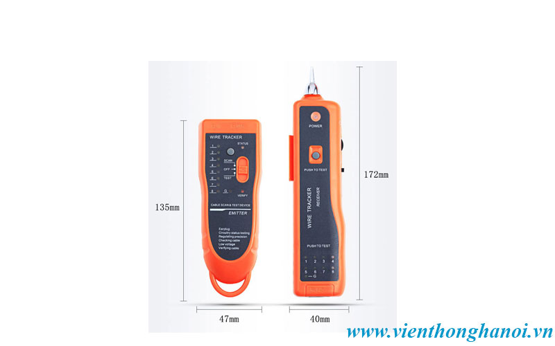 Kích thước máy dò dây mạng XQ-350