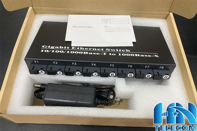 Switch quang 8 cổng quang 2 cổng rj45