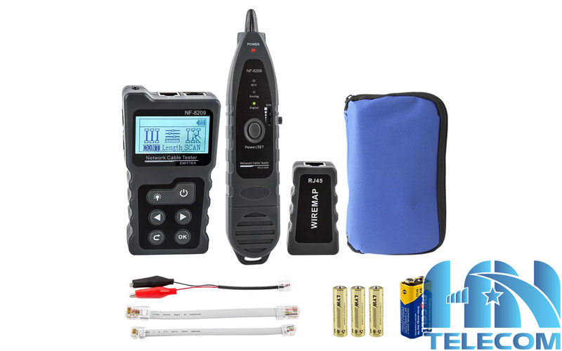 Phụ kiện đầy đủ của máy test mạng âm tường