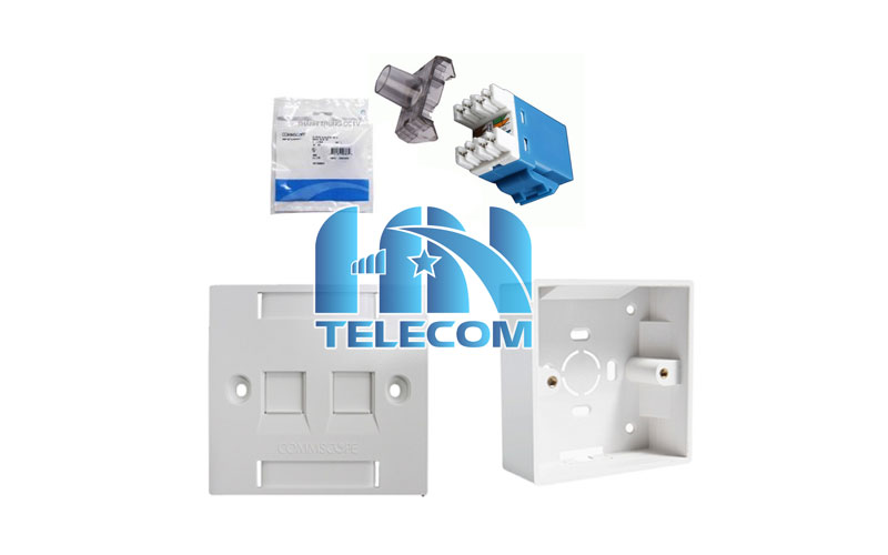 Bộ wallplate 2 port vuông commscope giá rẻ