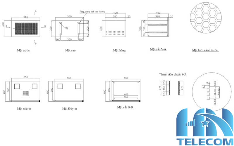 Tủ rack 3M-R6U-400 thông số