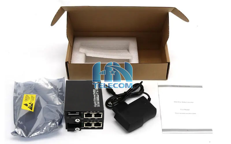 Converter 1 cổng quang 2 cổng lan 100M