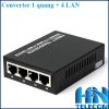 Converter 1 cổng quang 4 cổng LAN