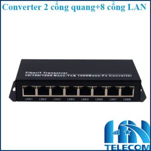 Converter 2 cổng quang 8 cổng LAN