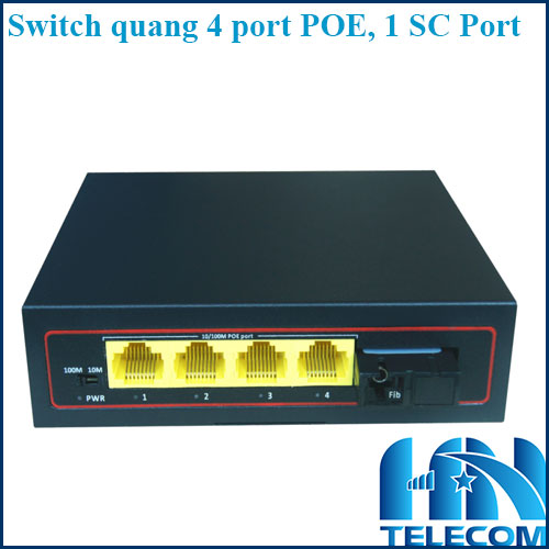 Switch quang 4 port POE 10/100m