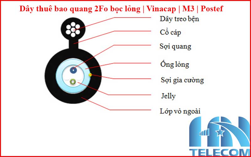 Cấu trúc Dây thuê bao quang 2Fo bọc lỏng