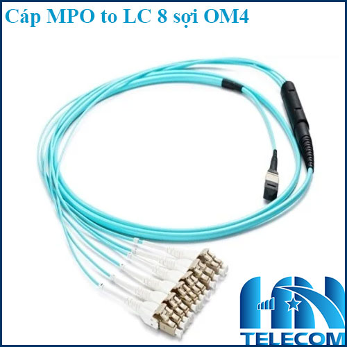 Dây nhảy quang MPO to LC 8 sợi OM4