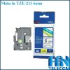 Nhãn in TZE-6mm chữ đen nền trắng