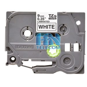 Nhãn in TZE-221 chữ đen nền trắng