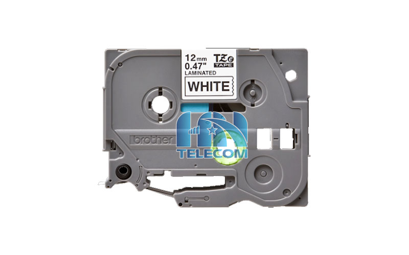 Nhãn in TZE-231 12mm chữ đen nền trắng