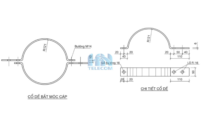 bản vẽ gông cáp quang
