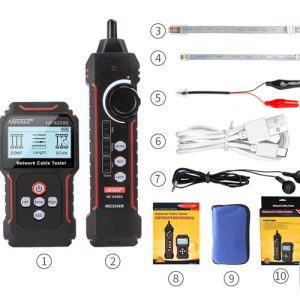 Phụ kiện đầy đủ của máy test mạng noyafa