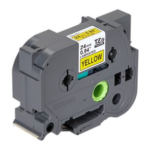 đặc điểm của Giấy in nhãn TZE-651 24mm màu vàng