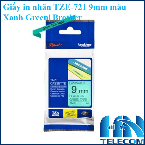 Giấy in nhãn TZE-721 9mm màu xanh