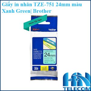 Giấy in nhãn TZE-751 24mm màu xanh