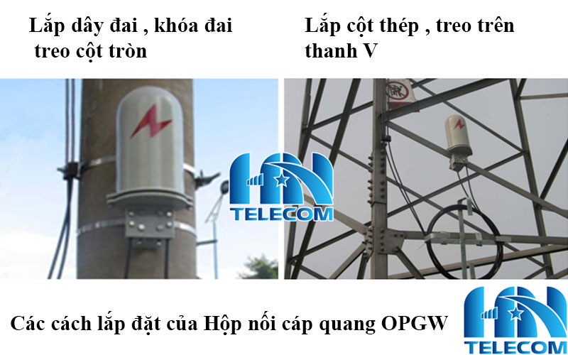 Các cách lắp đặt của Hộp nối cáp quang OPGW