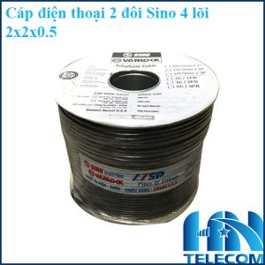 Cáp điện thoại Sino 2 đôi 4 lõi 2x2x0.5