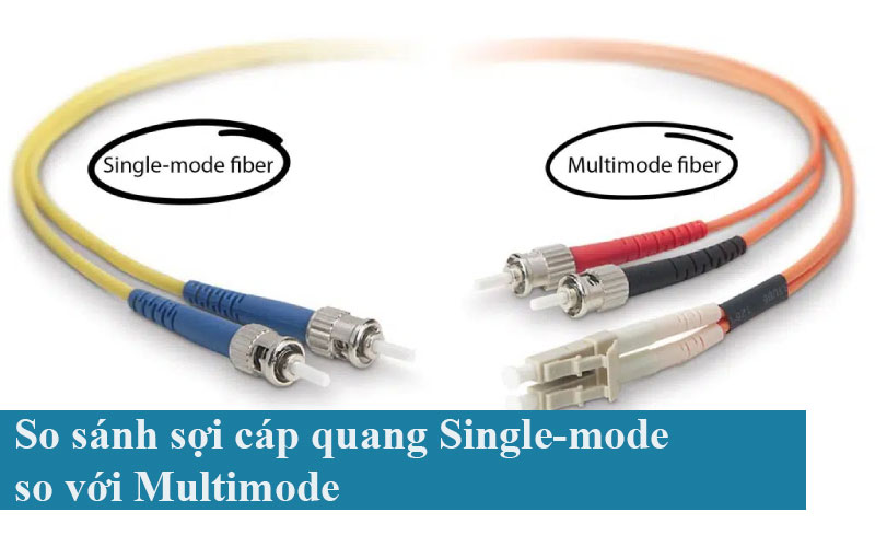 So sánh sợi cáp quang Single-mode so với Multimode