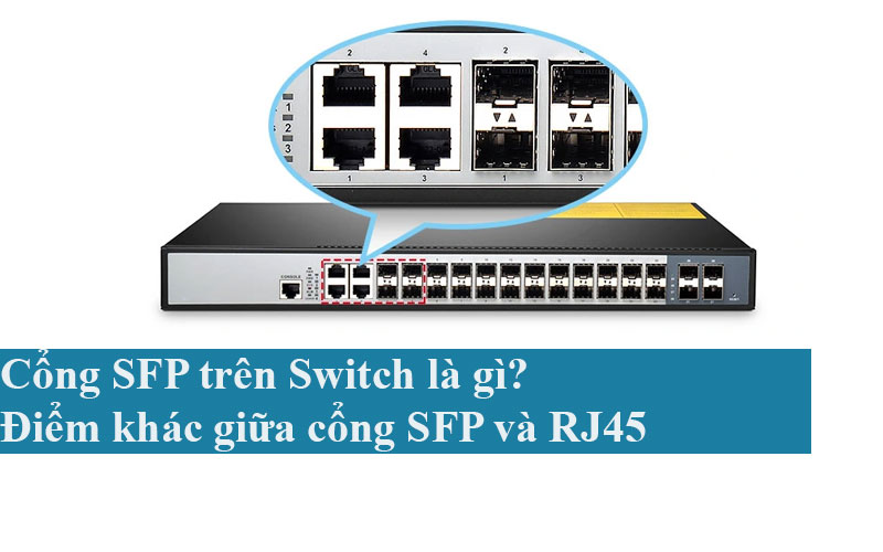 Cổng SFP trên Switch là gì?Điểm khác giữa cổng SFP và RJ45