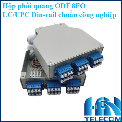 Hộp phối quang ODF 8FO LC/UPC Din-rail chuẩn công nghiệp