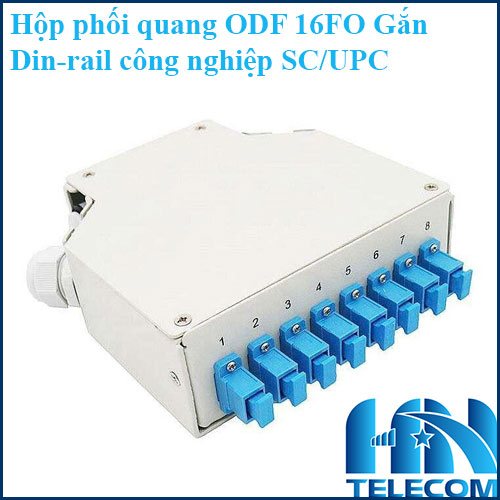 Hộp phối quang ODF 16FO Gắn Din-rail công nghiệp SC/UPC