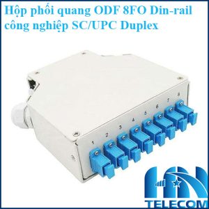 Hộp phối quang ODF 8FO Gắn Din-rail công nghiệp SC Simplex