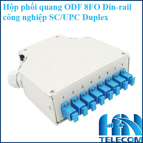 Hộp phối quang ODF 8FO Gắn Din-rail công nghiệp SC Simplex