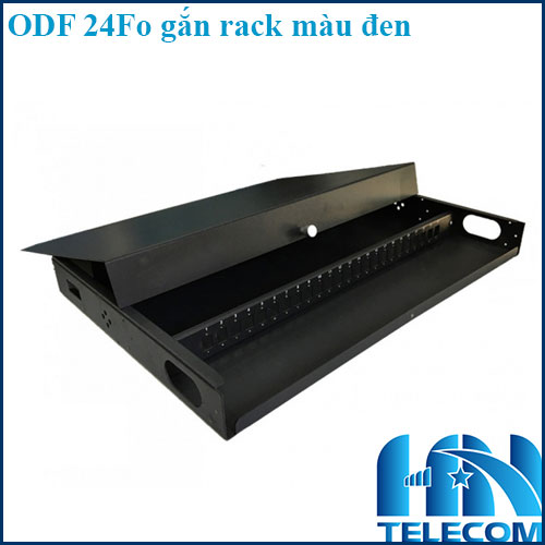 Hộp phối quang ODF 24FO gắn rack màu đen