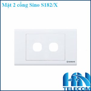 Mặt 2 công tắc Sino S182/X hình chữ nhật, wallplate 2 cổng
