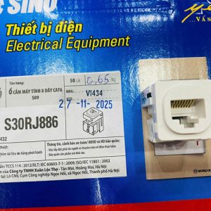 Đặc điểm cấu tạo của Ổ cắm mạng Sino CAT6 S30RJ886 Vanlock S18 âm tường