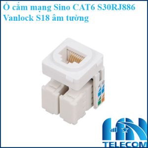 Ổ cắm mạng Sino CAT6 S30RJ886 Vanlock S18 âm tường