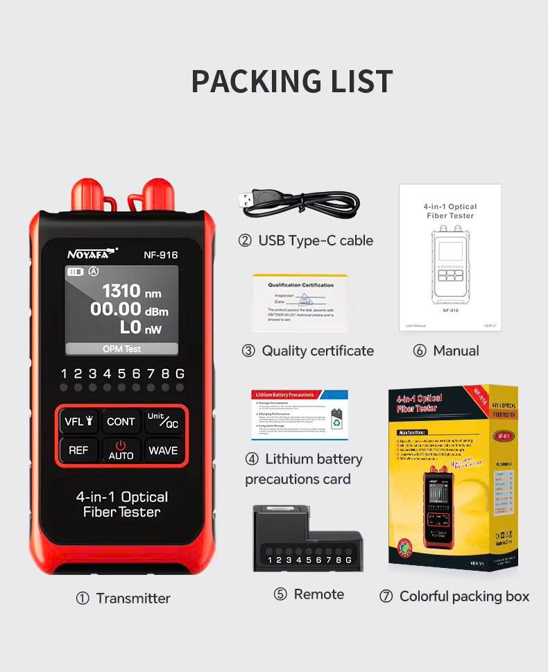 Phụ kiện đi kèm của máy đo Noyafa