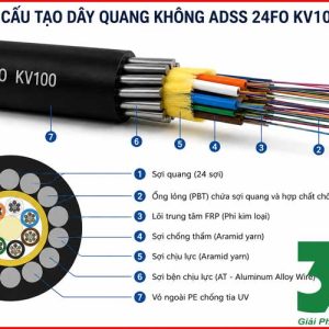 Cáp Quang ADSS 24FO KV100 Chính Hãng – Giải Pháp Truyền Dẫn Ngoài Trời Ổn Định