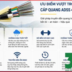 Cáp Quang ADSS 96FO KV100 Chính Hãng – Giải Pháp Truyền Dẫn Dung Lượng Lớn Ngoài Trời