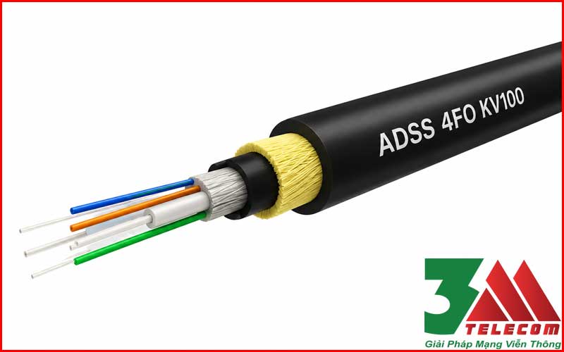 Cáp Quang ADSS 4FO KV100 Chính Hãng – Giải Pháp Truyền Dẫn Ổn Định Ngoài Trời