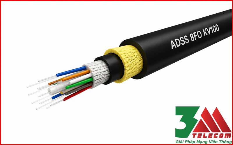 Cáp Quang ADSS 8FO KV100 Chính Hãng – Giải Pháp Truyền Dẫn Ngoài Trời Ổn Định