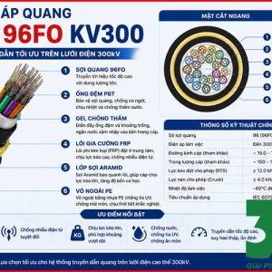 Cáp Quang ADSS 96FO KV300 Chính Hãng – Giải Pháp Truyền Dẫn Ngoài Trời