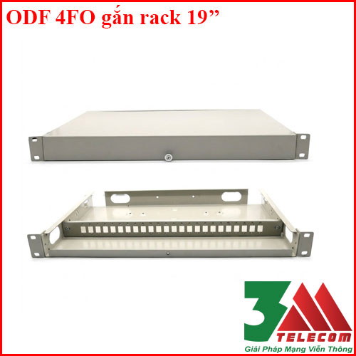 Hộp phối quang ODF 4FO gắn rack 19 inch trong nhà