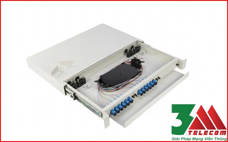 Hộp phối quang ODF 12FO gắn rack 19 inch trong nhà