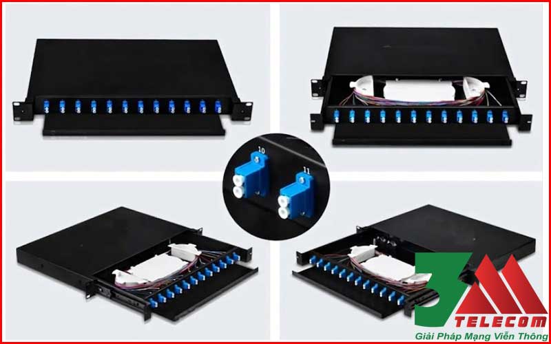 Hộp phối quang ODF 12FO gắn rack 19 inch trong nhà