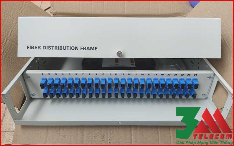 Hộp phối quang ODF 48FO gắn rack 19 inch trong nhà