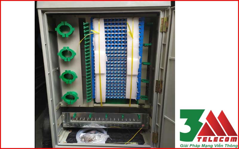Tủ ODF 384 core ngoài trời đặt bệ Full phụ kiện