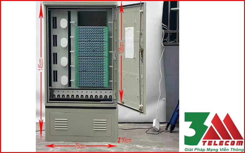 Tủ ODF 576 core ngoài trời đặt bệ Full phụ kiện