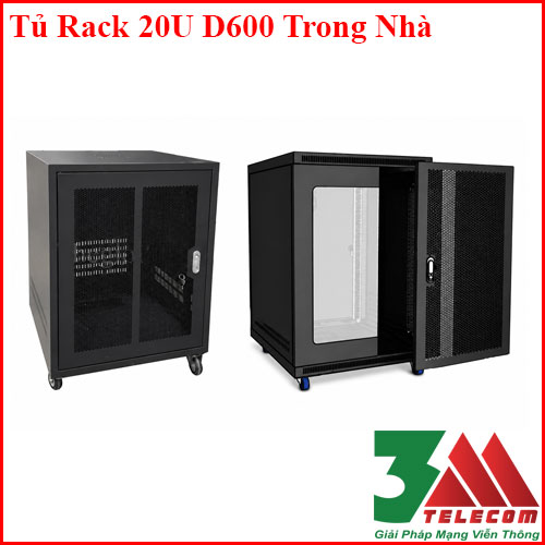 Tủ Rack 20U D600 Có Bánh Xe Thiết Kế Chắc Chắn, Dễ Di Chuyển