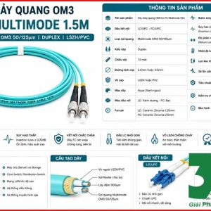 Dây Nhảy Quang OM3 LC-FC Multimode 1.5m Giá Rẻ Tại Hà Nội