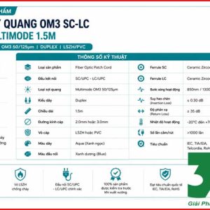 Dây Nhảy Quang OM3 SC-LC Multimode 1.5m Giá Siêu Tốt
