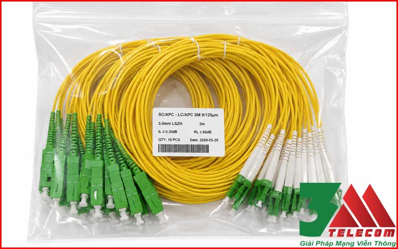 Dây Nhảy Quang SC/APC-LC/APC Singlemode Simplex Giá Ưu Đãi