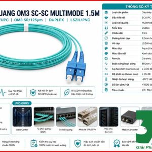 Dây Nhảy Quang OM3 SC-SC Multimode 1.5m Giá Siêu Hời