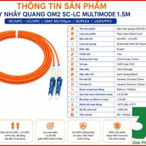 Dây Nhảy Quang OM2 SC-LC Multimode 1.5m Giá Rẻ Tại Hà Nội
